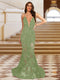 Trumpet/Mermaid V-Neck Sleeveless Evening Dresses with Applique