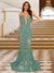 Trumpet/Mermaid V-Neck Sleeveless Evening Dresses with Applique
