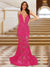 Trumpet/Mermaid V-Neck Sleeveless Evening Dresses with Applique