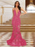 Trumpet/Mermaid V-Neck Sleeveless Evening Dresses with Applique