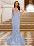 Trumpet/Mermaid V-Neck Sleeveless Evening Dresses with Applique