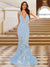 Trumpet/Mermaid V-Neck Sleeveless Evening Dresses with Applique