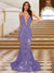 Trumpet/Mermaid V-Neck Sleeveless Evening Dresses with Applique