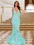 Trumpet/Mermaid V-Neck Sleeveless Evening Dresses with Applique