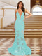 Trumpet/Mermaid V-Neck Sleeveless Evening Dresses with Applique