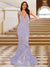 Trumpet/Mermaid V-Neck Sleeveless Evening Dresses with Applique