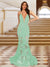 Trumpet/Mermaid V-Neck Sleeveless Evening Dresses with Applique