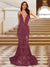 Trumpet/Mermaid V-Neck Sleeveless Evening Dresses with Applique