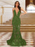 Trumpet/Mermaid V-Neck Sleeveless Evening Dresses with Applique