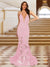 Trumpet/Mermaid V-Neck Sleeveless Evening Dresses with Applique
