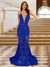 Trumpet/Mermaid V-Neck Sleeveless Evening Dresses with Applique