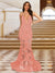 Trumpet/Mermaid V-Neck Sleeveless Evening Dresses with Applique