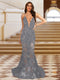 Trumpet/Mermaid V-Neck Sleeveless Evening Dresses with Applique