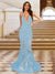 Trumpet/Mermaid V-Neck Sleeveless Evening Dresses with Applique