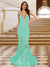 Trumpet/Mermaid V-Neck Sleeveless Evening Dresses with Applique