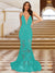 Trumpet/Mermaid V-Neck Sleeveless Evening Dresses with Applique