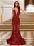 Trumpet/Mermaid V-Neck Sleeveless Evening Dresses with Applique