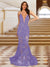 Trumpet/Mermaid V-Neck Sleeveless Evening Dresses with Applique