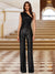 Sheath/Column One-Shoulder Sleeveless Pantsuits Evening Dresses with Sequins