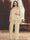Chiffon Scoop 3/4 Sleeves 3 Pieces Pantsuits with Sequin& Jacket