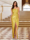 Sheath/Column One-Shoulder Sleeveless Evening Dresses with Sequins