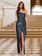 Sheath/Column One-Shoulder Sleeveless Evening Dresses with Sequins
