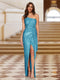 Sheath/Column One-Shoulder Sleeveless Evening Dresses with Sequins