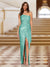 Sheath/Column One-Shoulder Sleeveless Evening Dresses with Sequins