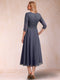 A-Line/Princess V-Neck 3/4 Sleeves Mother of the Bride Dresses with Applique