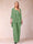 Chiffon Scoop 3/4 Sleeves 3 Pieces Pantsuits with Applique & Jacket