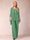 Chiffon Scoop 3/4 Sleeves 3 Pieces Pantsuits with Applique & Jacket