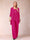 Chiffon Scoop 3/4 Sleeves 3 Pieces Pantsuits with Applique & Jacket