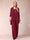 Chiffon Scoop 3/4 Sleeves 3 Pieces Pantsuits with Applique & Jacket