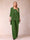 Chiffon Scoop 3/4 Sleeves 3 Pieces Pantsuits with Applique & Jacket