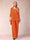 Chiffon Scoop 3/4 Sleeves 3 Pieces Pantsuits with Applique & Jacket