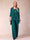 Chiffon Scoop 3/4 Sleeves 3 Pieces Pantsuits with Applique & Jacket
