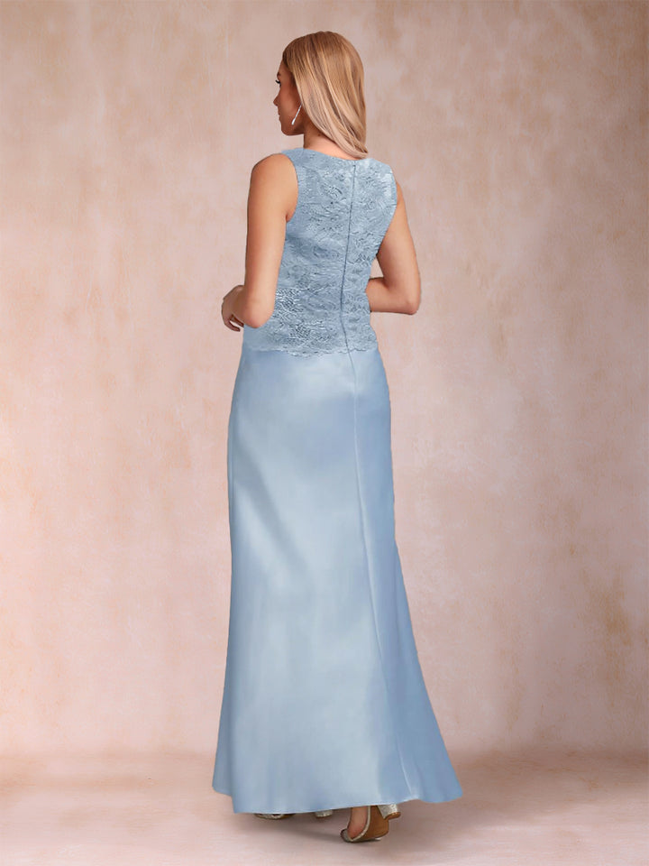 Sheath/Column Scoop Half Sleeves 3 Pieces Mother of the Bride Dress with Applique &amp; Jacket