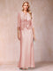 Sheath/Column Scoop Half Sleeves 3 Pieces Mother of the Bride Dress with Applique & Jacket