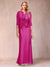 Sheath/Column Scoop Half Sleeves 3 Pieces Mother of the Bride Dress with Applique & Jacket