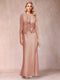 Sheath/Column Scoop Half Sleeves 3 Pieces Mother of the Bride Dress with Applique & Jacket