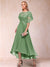 A-Line/Princess Scoop Half Sleeves Mother of the Bride Dresses with Applique