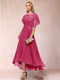 A-Line/Princess Scoop Half Sleeves Mother of the Bride Dresses with Applique
