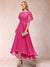 A-Line/Princess Scoop Half Sleeves Mother of the Bride Dresses with Applique