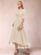 A-Line/Princess Scoop Half Sleeves Mother of the Bride Dresses with Applique