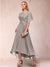 A-Line/Princess Scoop Half Sleeves Mother of the Bride Dresses with Applique