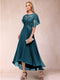 A-Line/Princess Scoop Half Sleeves Mother of the Bride Dresses with Applique