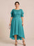 A-Line/Princess Scoop Half Sleeves Plus Size Mother of the Bride Dresses with Applique