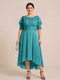 A-Line/Princess Scoop Half Sleeves Plus Size Mother of the Bride Dresses with Applique