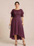 A-Line/Princess Scoop Half Sleeves Plus Size Mother of the Bride Dresses with Applique