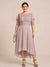 A-Line/Princess Scoop Half Sleeves Plus Size Mother of the Bride Dresses with Applique